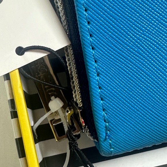 Marc Tetro Schnauzer Dog Zip Around Wallet Clutch Blue New With Tags Gift Box - Picture 5 of 6